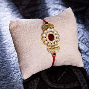 Rakhi Gift for Brother 1 Rakhi Set (Rakhi for Brother, Designer Rakhi, Rakshabandhan Roli Chawal)