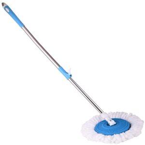 Mop Stick for Floor Cleaning, 360 Degree Spin Mop Stick Rod with 1 Microfiber Refill | Standing Magic Pocha with Easy Grip Handle (Blue Colour)